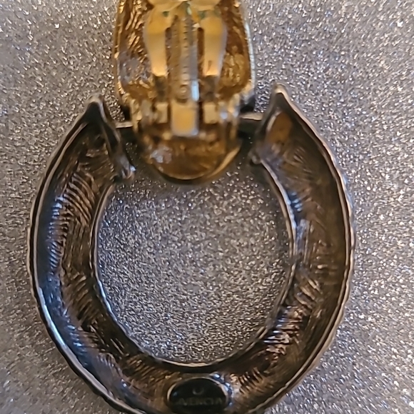 Givenchy 1980 Vintage Door Knocker Silver & Gold tone Clip Earrings, EUC - Picture 5 of 6